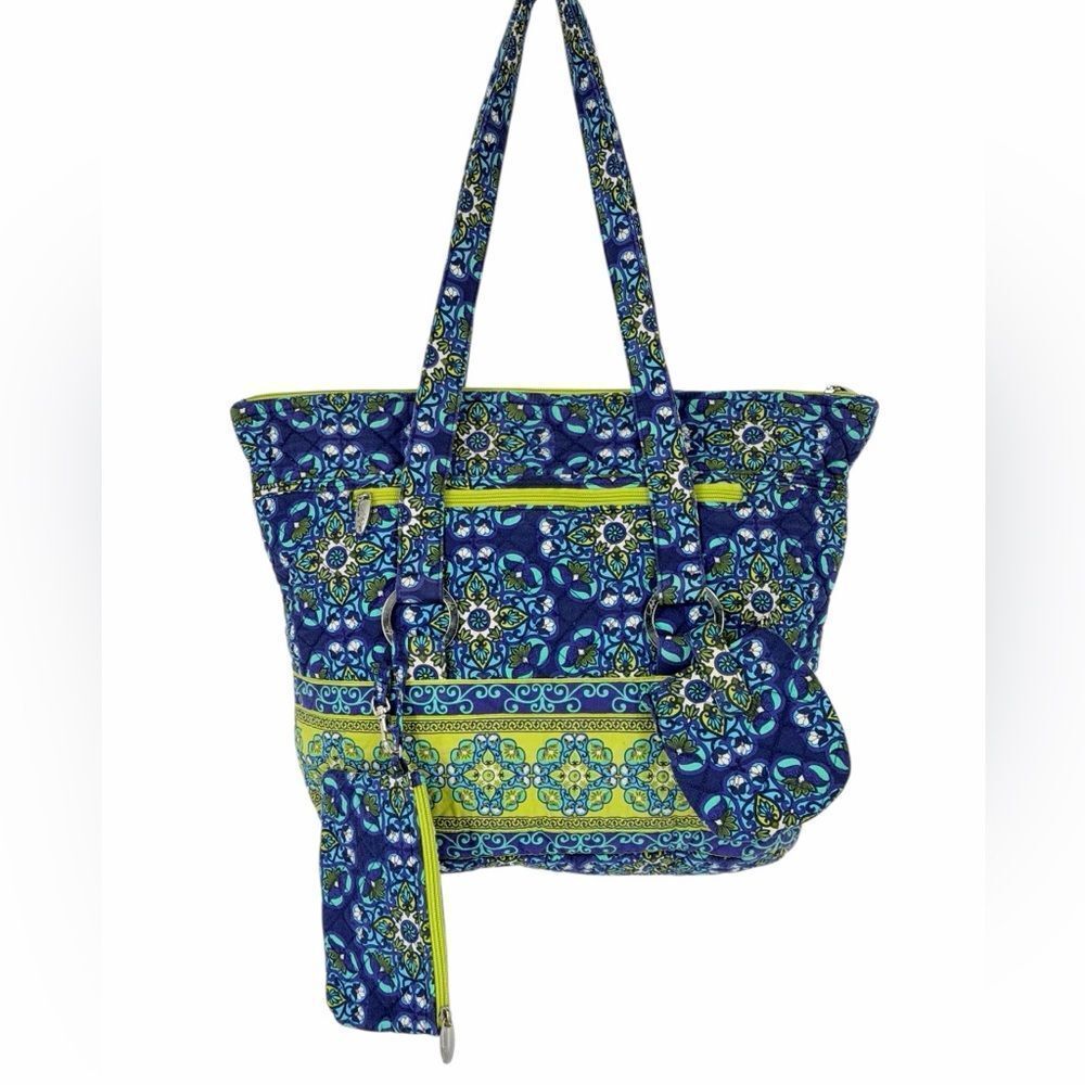 Marie Lifestyle Collection Elegant Boho Patterned Tote‎ Bag with Two Accessories